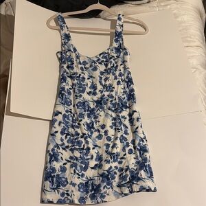 Abercrombie & Fitch White and Blue Floral Mini Dress